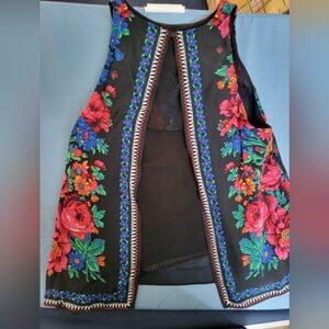 Floral blouses with black